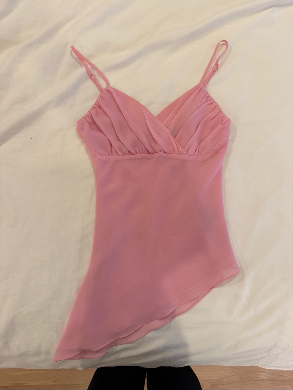 Storia Blush Pink Asymmetric Chiffon Camisole
